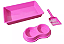 Bandeja - Higiênica p/Gatos Kit Pá/2 comedouros/Rosa - Imagem 1