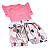 Conjunto Bebê Feminino Camiseta Manga Curta Rosa e Shorts Estampado Katy - Imagem 1