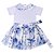 Conjunto Bebê Feminino Camiseta Manga Curta e Saia Floral Azul - Imagem 1