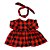 Vestido para Bebê Xadrez Vermelho com Tiara - Imagem 1