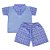 Conjunto Bebê Masculino Camiseta com Coletinho e Bermuda Clássico Xadrez - Imagem 1