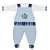 Conjunto Bebê Masculino Camiseta Manga Longa e Jardineira Rei Arthur Azul Bebê - Imagem 1