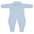 Conjunto Bebê Masculino Colete e Macacão Manga Longa Realeza Azul Bebê e Branco - Imagem 2