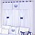Cortina Dupla para Quarto de Bebê e Infantil com Bordado 07 Peças Coleção Realeza Branca Azul Marinho - Imagem 1