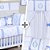 Combo Kit Berço + Cortina Com A Inicial Do Bebê Azul Bebê - Imagem 1