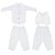 Conjunto Bebê Masculino Camisa Manga Longa com Colete e Calça para Batizado Jeanzinho Branco - Imagem 1