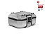 KIT BAÚ CENTRAL TR37 ALUMÍNIO ESCOVADO 37 LITROS COM ENCOSTO DUPLO, BOLSA INTERNA, LUZ DE FREIO EM LED E BASE DE FIXAÇÃO - Imagem 2