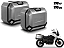 KIT PAR DE BAÚS LATERAIS ALUMÍNIO ESCOVADO SHAD TR47 ESQ. 47 LITROS + TR36 DIR. 36 LITROS COM SUPORTE 4P SYSTEM TRIUMPH TIGER 800 - Imagem 1