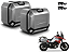 KIT PAR DE BAÚS LATERAIS SHAD TR47 ALUMÍNIO ESCOVADO 47 LITROS CADA LATERAL COM SUPORTE 4P SYSTEM SUZUKI V-STROM 1000 (A PARTIR 2014) E 1050 - Imagem 1