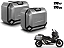 KIT PAR DE BAÚS LATERAIS ALUMÍNIO ESCOVADO SHAD TR47 ESQ. 47 LITROS + TR36 DIR. 36 LITROS COM SUPORTE 4P SYSTEM HONDA X-ADV 750 (ATÉ 2021) - Imagem 1