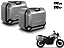KIT PAR DE BAÚS LATERAIS SHAD ALUMÍNIO ESCOVADO TR36 ESQ. 36 LITROS E TR47 DIR. 47 LITROS COM SUPORTE 4P SYSTEM BMW F 700 E 800 GS (ATÉ 2018) - Imagem 1