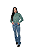 CAMISA FEMININA XADREZ VERDE / BRANCO - Imagem 2