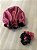 Touca de cetim dupla face Rosa/ Preto - Imagem 2