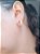 Brinco Coração Rosa Moldura Cravejada de Zircônias Banhado em Ouro 18k - Imagem 2