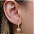 Brinco argolinha com pingente de coração cravejada com zircônias cor cristal folheado em Ouro 18K - Imagem 1