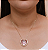 Colar Coração Rosa Grande Borda Cravejada Banhado em Ouro 18k - Imagem 1