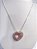 Colar Coração Rosa Grande Borda Cravejada Banhado em Ouro 18k - Imagem 2