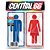 Adesivo Resinado Placa - Banheiro Homem + Mulher Separados (Azul e Vermelho) - Imagem 1