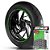 Adesivo Friso de Roda M1 +  Palavra BONNEVILLE T100 BLACK + Interno P Triumph - Filete Verde Refletivo - Imagem 1