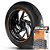 Adesivo Friso de Roda M1 +  Palavra BONNEVILLE T100 BLACK + Interno P Triumph - Filete Laranja Refletivo - Imagem 1
