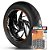 Adesivo Friso de Roda M1 +  Palavra DYNA LOW RIDER + Interno G Harley Davidson - Filete Laranja Refletivo - Imagem 1