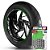 Adesivo Friso de Roda M1 +  Palavra MOTO + Interno G Aprilia - Filete Verde Refletivo - Imagem 1