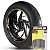 Adesivo Friso de Roda M1 +  Palavra STREET BOB + Interno G Harley Davidson - Filete Amarelo - Imagem 1