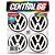 Kit 4 Adesivos Resinados Roda 48mm Volkswagen Logo Branco - Imagem 1