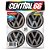 Kit 4 Adesivos Resinados Roda 48mm Volkswagen Logo Prata - Imagem 1