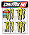 Kit 4 Adesivos Monster Amarelo Resinado Alto Relevo - Imagem 1