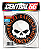 Adesivo Redondo Harley Davidson Skull - Laranja - Imagem 1