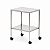 Mesa Auxiliar em Aço Inox 80x80x80cm com Rodízio e Tampo Liso Remanufaturado - Salutem - Imagem 1