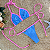 Biquíni Cortininha e Calcinha Fita Azul Bebê com Rosa - Imagem 1