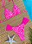 Biquíni Cortininha e Calcinha Borboleta Rosa com Onça Neon - Imagem 1