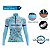 Camisa Ciclismo Mountain Bike Feminina Pro Tour Azul Drinks Manga Longa Proteção Dry Fit UV+50 - Imagem 3