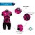 Conjunto Ciclismo Bermuda e Camisa Feminino pneu rosa forro em espuma - Imagem 5