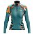 Camisa Ciclismo Feminina Manga Longa Floral Azul dry fit proteção UV+50 - Imagem 1