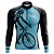 Camisa Ciclismo Masculina Manga Longa Pro Tour Bike Azul Com Bolsos UV 50+ - Imagem 1