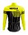 Camisa Ciclismo Masculina Manga Longa Pro Tour Amarelo Racing com bolsos UV 50+ - Imagem 2