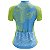 Camisa Ciclismo MTB Feminina Azul Floral Proteção UV+50 - Imagem 2