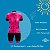 Conjunto Ciclismo Feminino Bermuda e Camisa Rosa Pegada Onça - Imagem 6