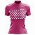Camisa Ciclismo Mountain Bike Feminina Rosa Bolinhas Dry Fit Proteção UV+50 - Imagem 1
