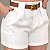 Short Alfaiataria Feminino Social Cintura Alta Com Cinto Com Bolso - Imagem 1