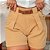 Short Alfaiataria Feminino Social Cintura Alta Com Cinto Com Bolso - Imagem 6