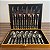 Kit Jogo Faqueiro inox 24 Peças Com detalhe Duorado + Maleta - Imagem 5