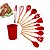 Kit 12 Peças Utensílios Cozinha Silicone Cabo Madeira decoração elegante livre BPA premium chef - Imagem 13
