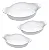 Marinex conjunto de assadeiras oval opaline 3 peças branco - Imagem 1