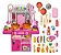 Cozinha Infantil Completa Com Luz E Som Acessórios Sai Água Rosa - Imagem 1