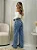 Calça Jeans Wide Leg Feminina Cintura Alta Pantalona - Imagem 6