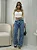 Calça Jeans Wide Leg Feminina Cintura Alta Pantalona - Imagem 7
